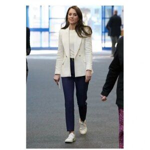 Zara white tweed blazer
